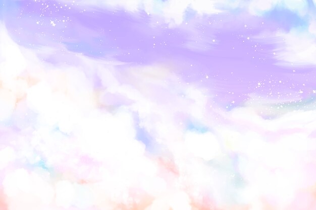 Fondo de nubes de algodón de azúcar acuarela