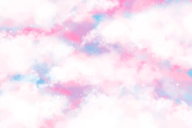 Fondo de nubes de algodón de azúcar acuarela
