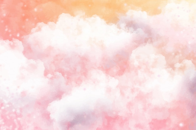 El fondo de las nubes de algodón de azúcar de acuarela