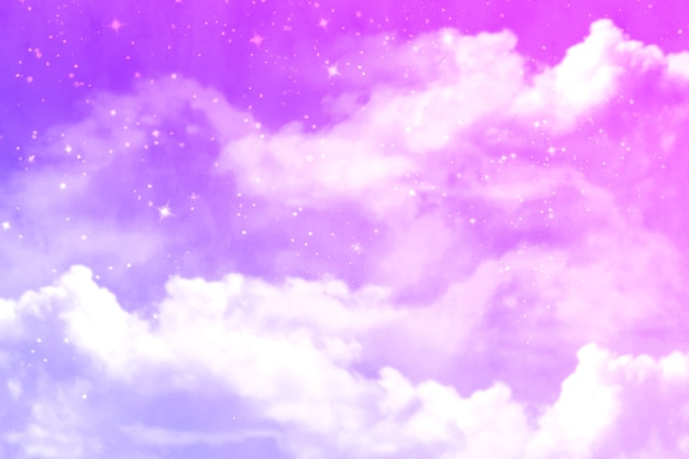 Fondo de nubes de algodón de azúcar acuarela