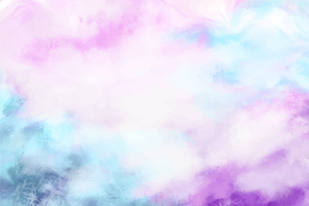 Fondo de nubes de algodón colorido acuarela