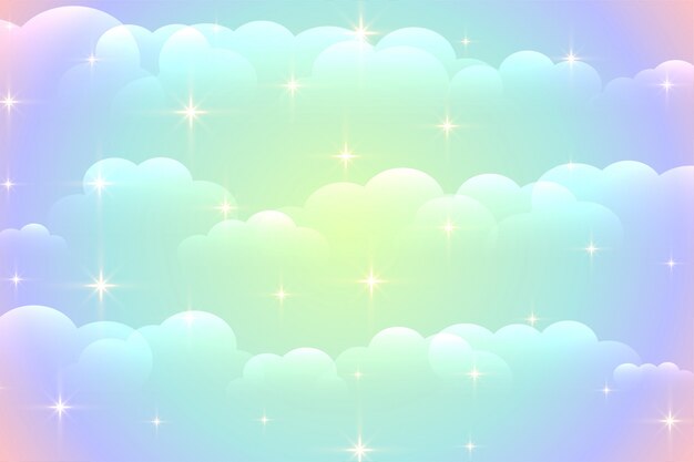 Fondo de nubes vibrantes con estrellas brillantes