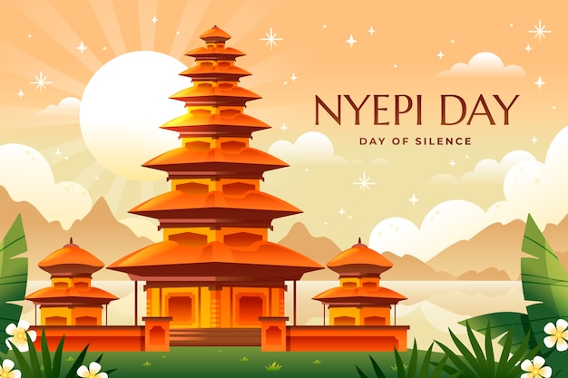 Vector gratuito el fondo nyepi con gradiente