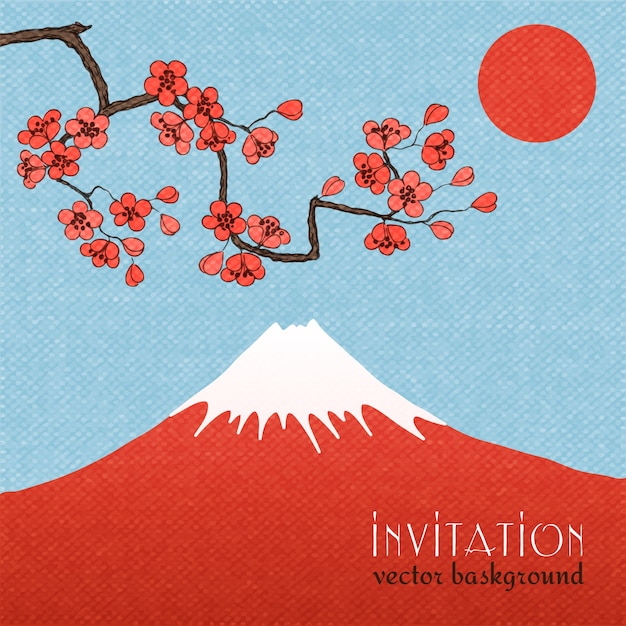 Vector gratuito fondo o cartel de la tarjeta de invitación de sakura