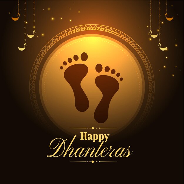 Fondo de ocasión de dhanteras feliz auspicioso con diseño de diosa charan