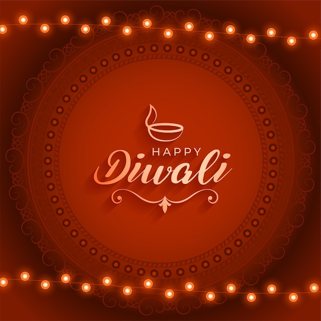 Fondo de ocasión feliz diwali con diseño de adorno ligero