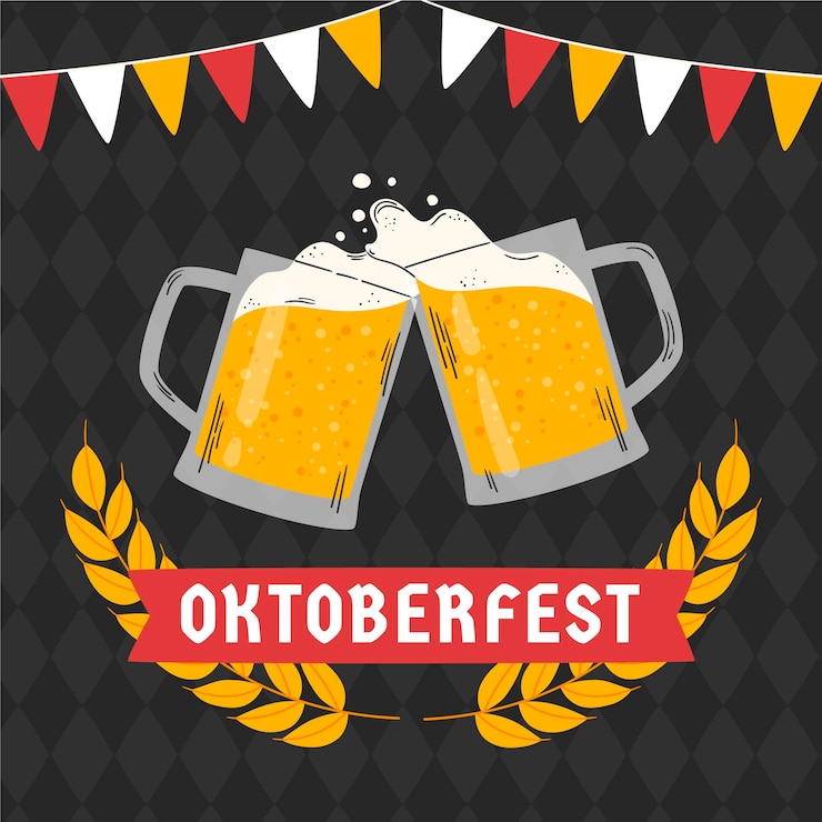 Vector gratuito fondo oktoberfest dibujado a mano