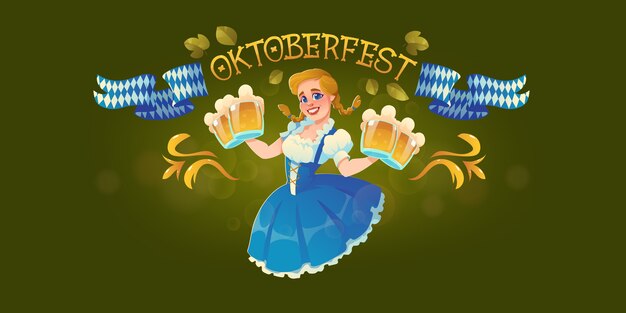 Fondo de oktoberfest de dibujos animados