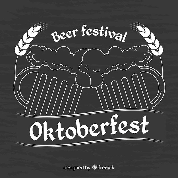 Vector gratuito fondo del oktoberfest en estilo de tiza