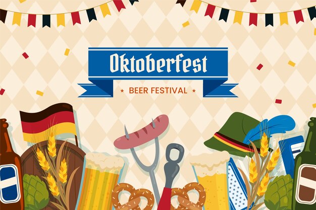 Vector gratuito fondo de oktoberfest flat