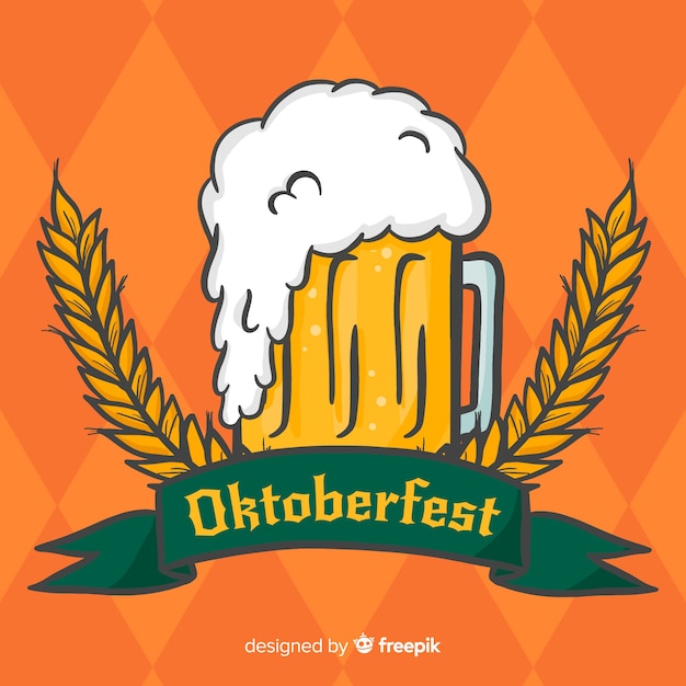 Fondo de oktoberfest con jarra