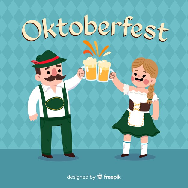 Fondo del oktoberfest con pareja