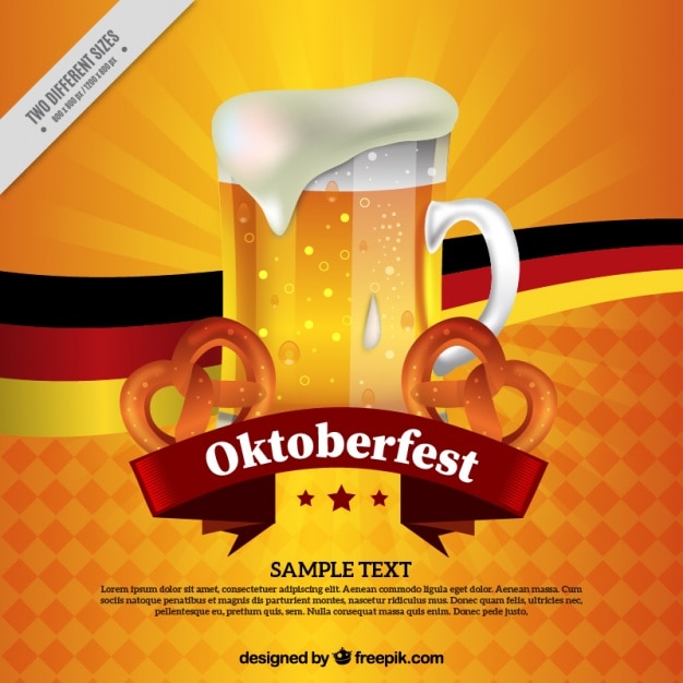 Vector gratuito fondo de oktoberfest de refrescante cerveza