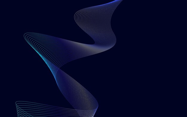 Fondo de onda abstracta de vector Fondo de ondas degradado azul