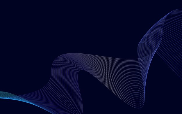 Fondo de onda abstracta de vector Fondo de ondas degradado azul