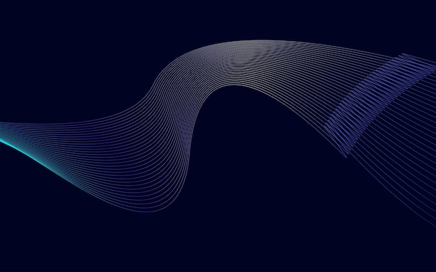 Fondo de onda abstracta de vector fondo de ondas degradado azul