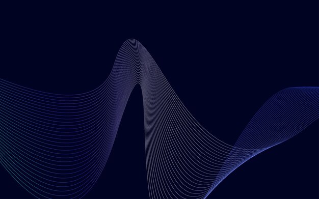Fondo de onda abstracta de vector Fondo de ondas degradado azul