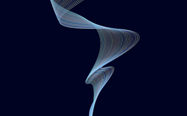 Fondo de onda abstracta de vector Fondo de ondas de líneas coloridas