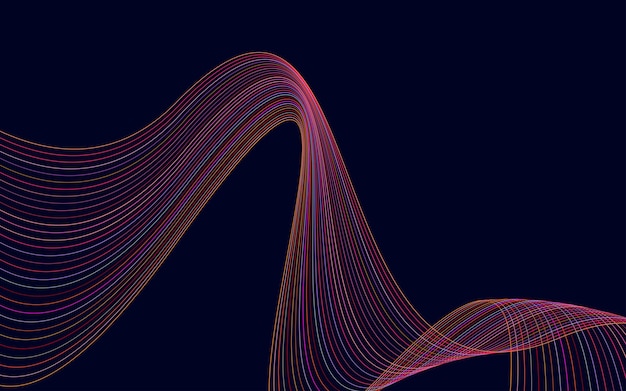 Fondo de onda abstracta de vector Fondo de ondas rojas