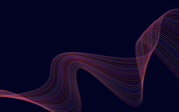 Fondo de onda abstracta de vector Fondo de ondas rojas