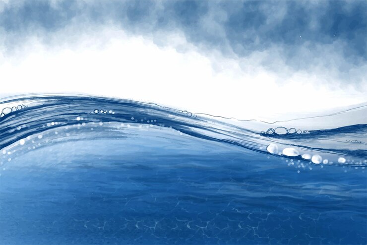 Vector gratuito fondo de onda azul bajo el agua del océano