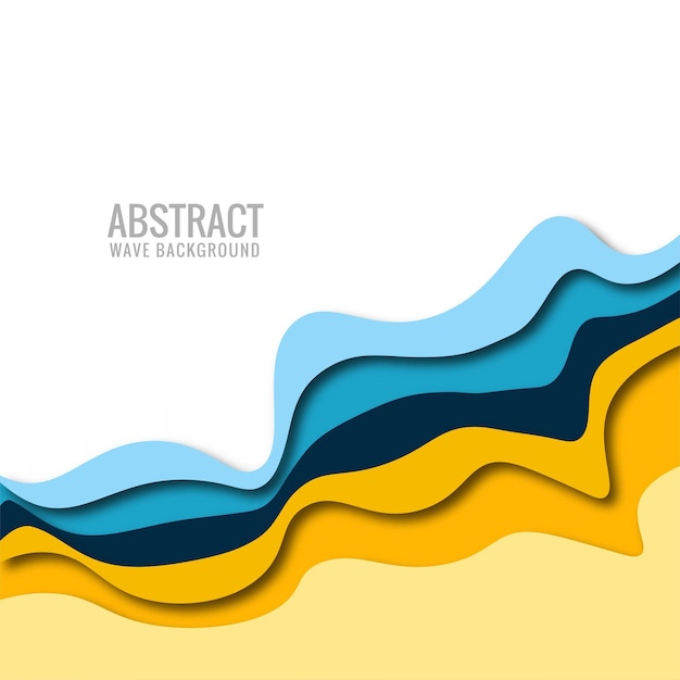 Fondo de onda de formas de corte de papel colorido abstracto