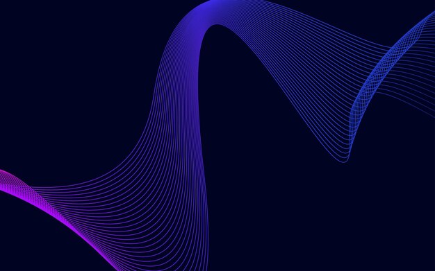 Fondo de onda de línea de tecnología de color azul abstracto