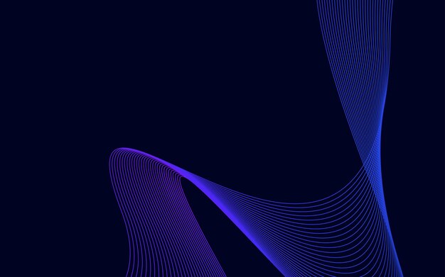 Fondo de onda de línea de tecnología de color azul abstracto