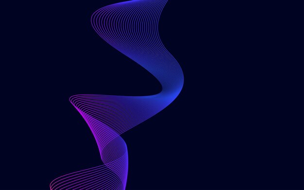 Fondo de onda de línea de tecnología de color azul abstracto
