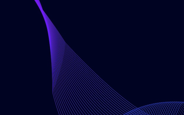 Fondo de onda de línea de tecnología de color azul abstracto