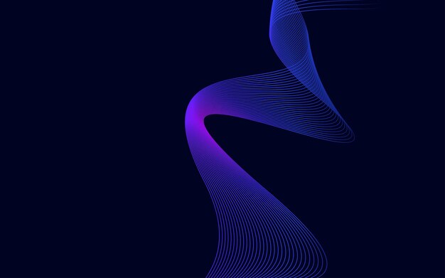 Fondo de onda de línea de tecnología de color azul abstracto