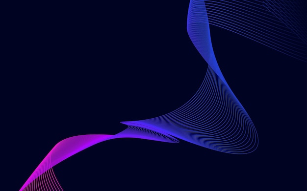 Fondo de onda de línea de tecnología de color azul abstracto