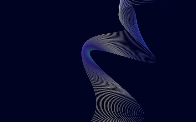 Fondo de onda de línea de tecnología de color degradado azul abstracto