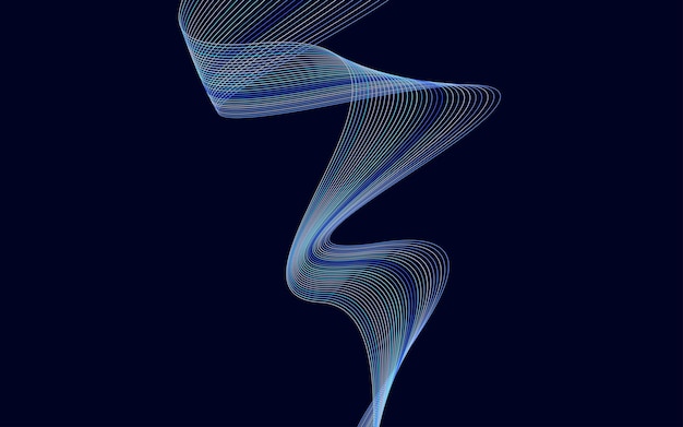 Fondo de onda de línea de tecnología de color de líneas coloridas abstractas