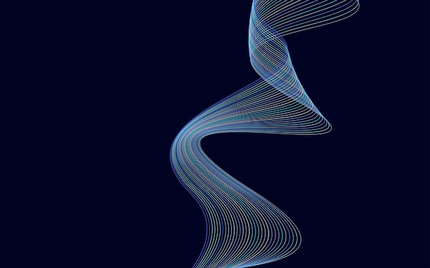 Fondo de onda de línea de tecnología de color de líneas coloridas abstractas
