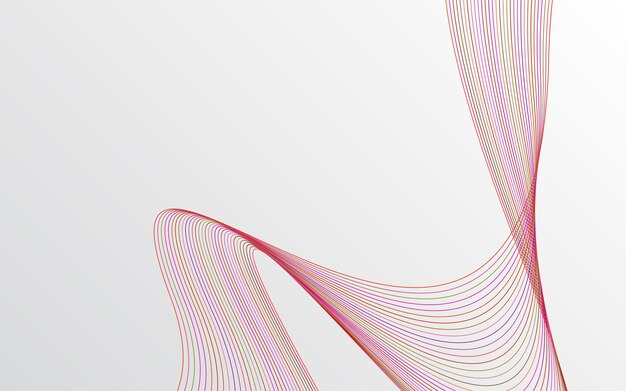 Fondo de onda de línea de tecnología de color rojo abstracto