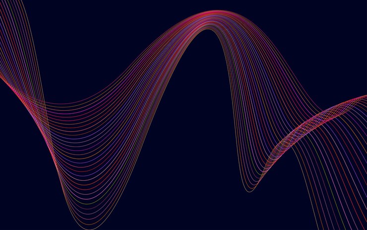 Vector gratuito fondo de onda de línea de tecnología de color rojo abstracto