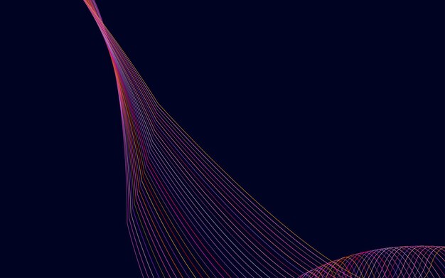 Fondo de onda de línea de tecnología de color rojo abstracto