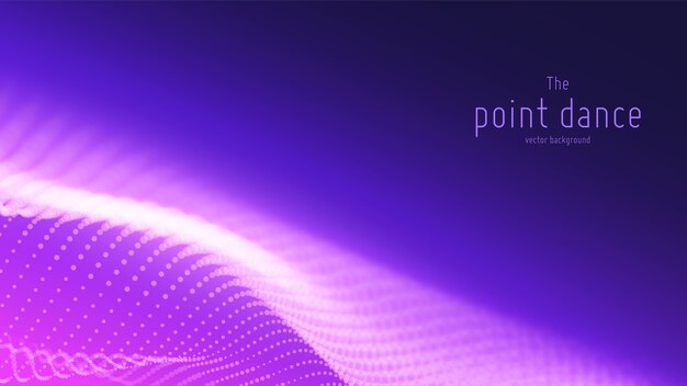 Fondo de onda de partículas violetas abstractas