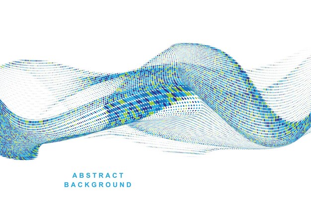 Fondo de onda de tecnología punteada que fluye colorido moderno