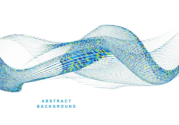 Fondo de onda de tecnología punteada que fluye colorido moderno