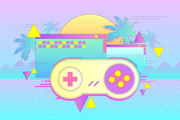 Fondo de onda de vapor vintage lineal