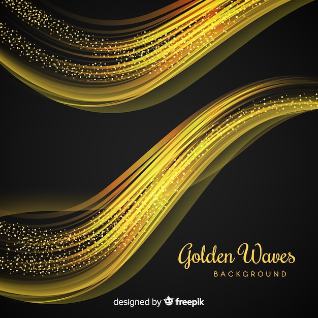 Vector gratuito fondo ondas abstractas doradas