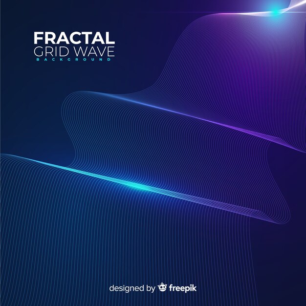 Fondo de ondas de la cuadrícula fractal