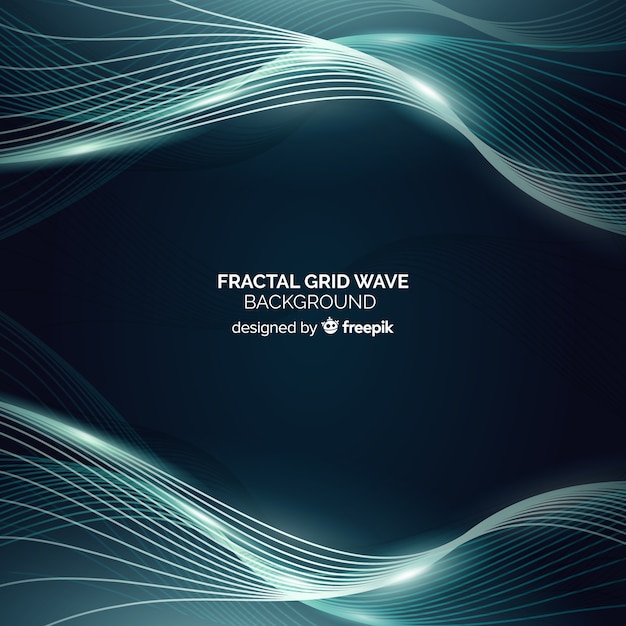 Fondo de ondas de la cuadrícula fractal