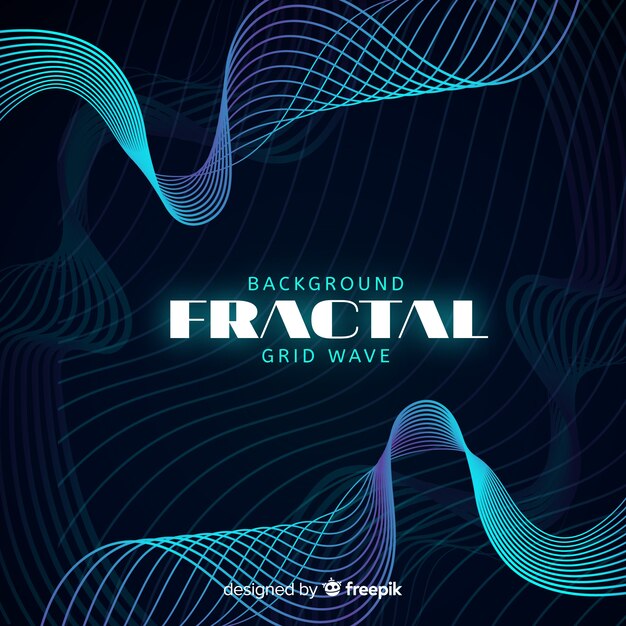 Fondo de ondas de la cuadrícula fractal