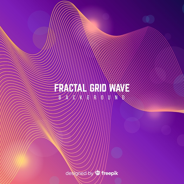 Fondo de ondas de la cuadrícula fractal