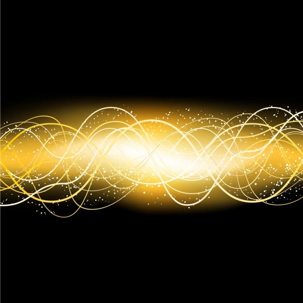 Vector gratuito fondo de ondas doradas