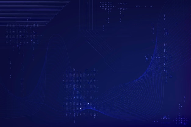 Vector gratuito fondo de ondas futuristas azules con tecnología de código de computadora