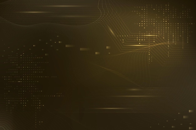 Fondo de ondas futuristas marrones con tecnología de código informático